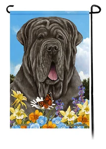 Bandiera da giardino fiori estivi - mastino napoletano fulvo non ritagliato - Foto 1 di 1