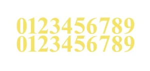 0-9 Numbers Yellow Sticker Vinyl Decals CHOOSE  .5" - 12" Set Of 20 (V646) - Picture 1 of 4