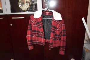 Arizona Jean Co Red Plaid Jacket Size 14 - Picture 1 of 5