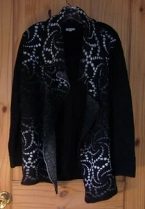 Ava Couture Black Open Front Mohair Blend Cardigan, Women's M - Picture 1 of 5