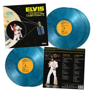 Elvis Presley Aloha From.. Ltd 500 Blue White Marble 180g 4x Vinyl Sealed MINT - Imagen 1 de 3