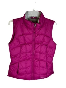 Chaleco acolchado relleno de plumón Eddie Bauer para mujer talla S cuello alto senderismo garra cremallera - Imagen 1 de 7