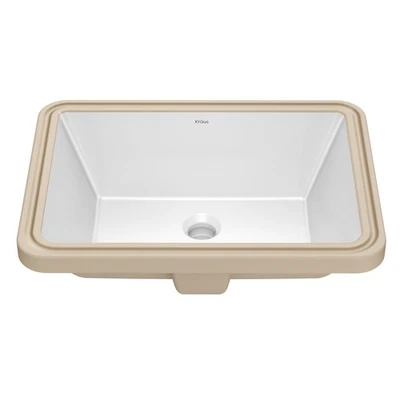 Kraus KCU-244 Elavo 20-1/4" rectangular vítreo China montaje inferior - blanco Foto 1 de 4