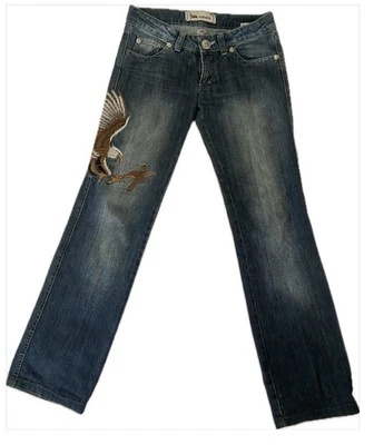 Jeans vintage y únicos John Galliano bordados águila azul oscuro Foto 1 de 4