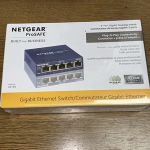 Netgear GS105 V5 Prosafe 5 Port Gigabit Switch. Brand new. Never opened - Picture 1 of 2