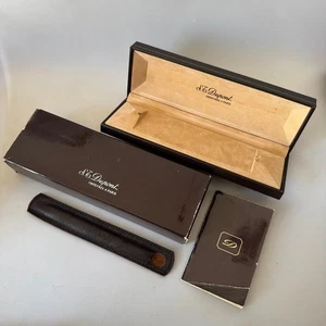 S.T. DUPONT Orfevres a Paris braune Stiftebox NUR mit Booklet & Lederhülle - Bild 1 von 22
