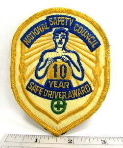 Vintage National Safety Council 10 Year Safe Driver Award Jacket Patch Trucking - Picture 1 of 3