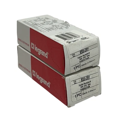2 RECEPTÁCULOS DÚPLEX PASS & SEYMOUR LEGRAND 8300-GRY / 8300GRY 20A 125V NSMP Foto 1 de 3