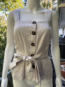 WITCHERY Button Up Tie Tank Size 4 NWT - Picture 1 of 7
