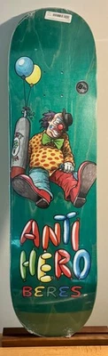 🤡 Anti Hero BERES BOZO 8.25 Tabla de Monopatín Sellada Payaso Borracho 🎈 Foto 1 de 4