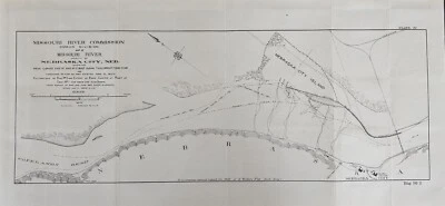 古董 1900 年地图 密苏里河 内布拉斯加州市附近,内布拉斯加市 – 16x9 奥马哈分部 — 第 1/4 张图片