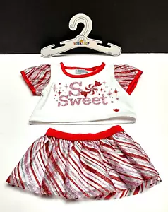 BABW Build A Bear Top & Rock rot rosa weiß silber Glitzer mit Aufhänger Set 3 - Bild 1 von 12