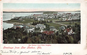 POSTAL VINTAGE BAR HARBOR MAINE ME VISTA DESDE EDEN HEIGHTS 1904 093024 T - Imagen 1 de 2