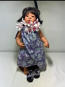 Lee Middleton Weighted Baby Doll brown hair & eyes signed Reva #1534/2000. RARE - Picture 1 of 8