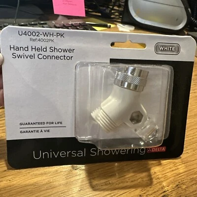 Delta U4002-WH-PK Handheld Shower Swivel Connector White. NEW