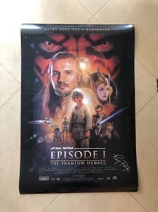 Star Wars Episode 1 Orig Movie Poster Ray Park Signed Jawa Autograph Solo Story - Picture 1 of 11