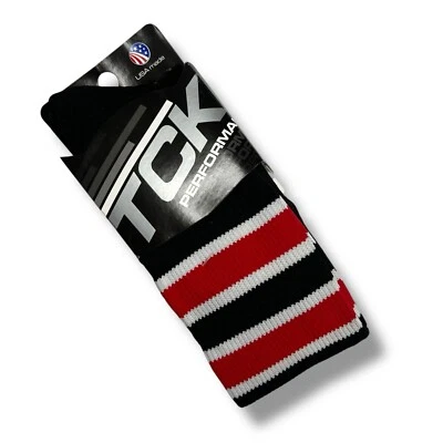 TCK Performance 黑色红色白色条纹成人尺寸 M 1 双 — 第 1/3 张图片