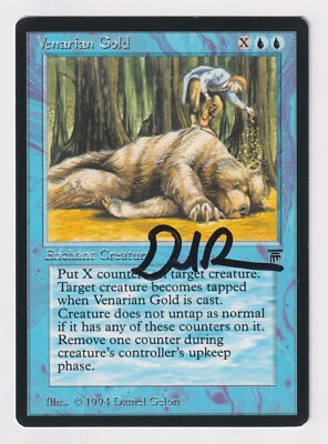 Signed Venarian Gold Proof LP Legends Artist Daniel Gelon 1994 WOTC MTG Magic AP - Image 1 of 2