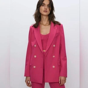 Aritzia Babaton Samuel Blazer Gr. 4 Hot Pink ohne Gürtel - Bild 1 von 17