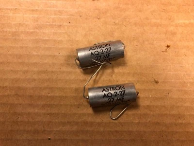 2 Condensadores de Tubo de Amperaje de Vitamina Q Astron .27 uf 200v Emparejados PIO 1953 Test .25 Foto 1 de 4