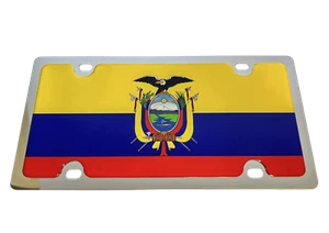 For Ecuador Flag Stainless Steel License Plate - Picture 1 of 2