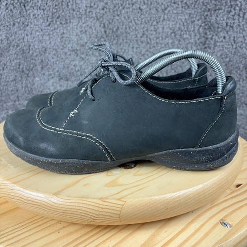 Scarpe Clarks Roseville Rio Oxford da donna taglia 9 nere in pelle con lacci alari