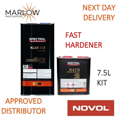 NOVOL SPECTRAL KLAR 565 VHS LACQUER + H6115 FAST HARDENER 7.5LTR KIT
