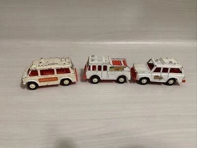 3 1969 Tootsietoy Die Cast ambulancia de rescate, camioneta de rescate y camión de emergencia Foto 1 de 4