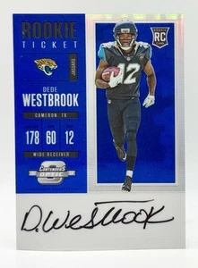 2017 Contenders Optic Blue Prizm #129 Dede Westbrook RC Auto 22/25 Jaguars - Picture 1 of 2