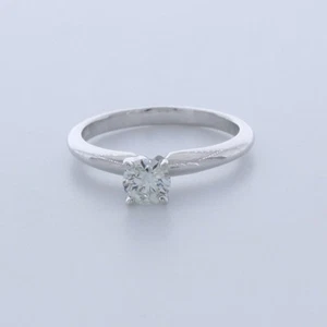 0.4CT Natural Diamond H/VS2 Round Cut 14K Gold Four-Prong Classic Solitaire Ring - Picture 1 of 4