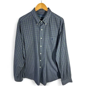 Polo Ralph Lauren Men's Plaid Shirt Size XXL Blue Green Classic Fit Button Down - Picture 1 of 9