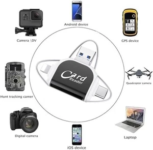 Memory Card Reader Multiport Adapter  Portable Memory Card Reader - Picture 1 of 11