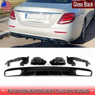 For 2016-20 Mercedes Benz E-Class W213 Standard Bumper Rear Diffuser Exhaust Tip Foto 1 de 4