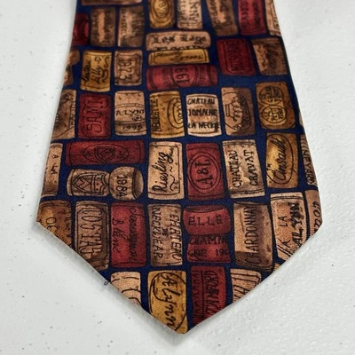 alynn Brown Multicolor Novelty Themed Patterned Wine Barrels Chardonnay Riesling - Image 1 of 4