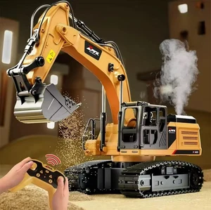2.4G RC Excavator 11-Way Remote Control Construction Vehicle Metal Alloy Crawler - Picture 1 of 6