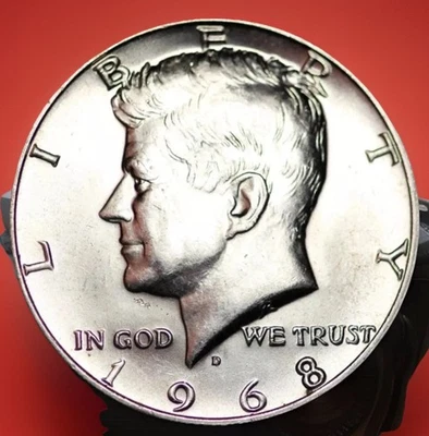 Medio dólar Kennedy 1968-D 40 % plata gema bu envío rápido Foto 1 de 4