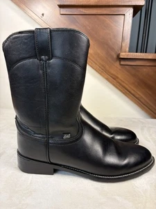 Justin Basics JB3000 Herren Schwarz Leder Stiefel Größe 12 D - Bild 1 von 11
