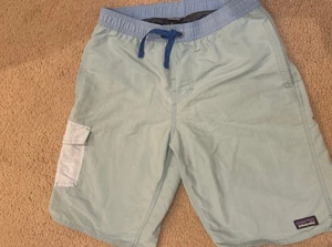 Patagonia Boys Light Blue Turquoise Swim Shorts Size XL, 5-inch - Picture 1 of 3