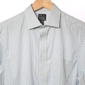 Camisa de vestir Jos A Bank Traveler Collection ajuste a medida puño esmoquin blanca 16x32 - Imagen 1 de 10