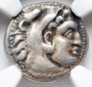 Alejandro Magno III 336-323 A.C., Reino de Macedonia Plata AR Dracma NGC Ch F - Imagen 1 de 7