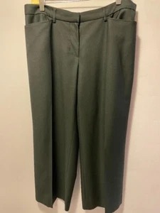 EMPORIO ARMANI Women's Wool Black Pinstripe Trouser Pant Size 12 FAST FREE SHIP - Picture 1 of 4