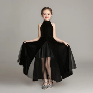 Flower Girl Tulle Velvet Dress Pageant Princess Wedding Bridesmaid Party Gown - Picture 1 of 9