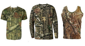 Mens Jungle Print Short & Long Sleeve T-Shirt Vest Camouflage Regular Plus Size