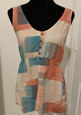 Camisa O'Neill Mujer Top Pequeña Verde Naranja Sin Mangas Sin Mangas Espalda Corredora Foto 1 de 4