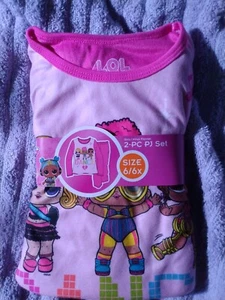 GIRLS LOL SURPRISE PJ SET 2 PC FLANNEL LONG SLEEVE TOP & PANTS PAJAMAS SIZE 6/6X - Picture 1 of 3