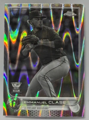 2022 Topps Chrome Sonic Emmanuel Clase Black/White Raywave Refractor Guardians - Image 1 of 2