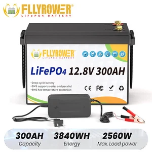 LiFePO4 12V 300AH Lithium Battery 15000+Cycles 200A BMS Solar Off-grid RV 3.8kwh - Picture 1 of 18