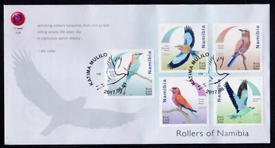 NAMIBIA - 2017 ROLLERS OF NAMIBIA / BIRDS - FDC - Image 1 of 4