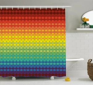 Fiesta Pattern Shower Curtain Fabric Decor Set with Hooks 4 Sizes - Picture 1 of 15