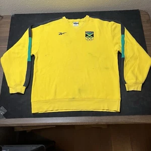 Vintage Jamaican Bobsled Team Raglan Sweatshirt Jamaica Olympics Reebok Crewneck - Picture 1 of 13